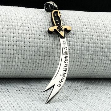 925 Ayar La Feta İlla Ali La Seyfe İlla Zülfikar Gümüş Kolye Ucu