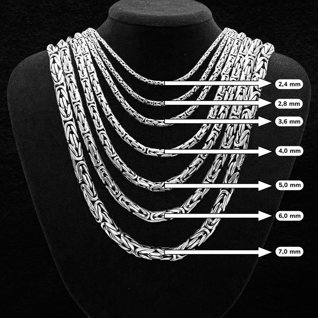 Gümüş Yuvarlak Kral Zincir Kolye