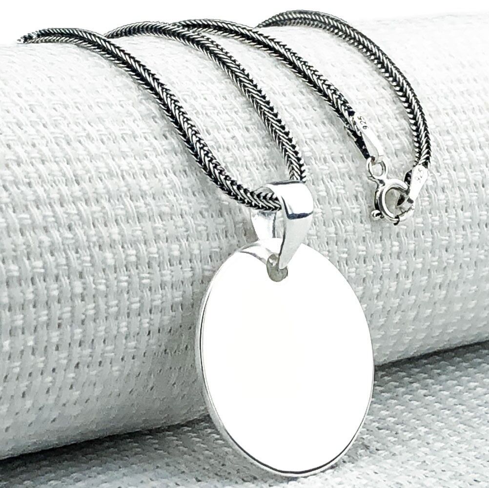 Yuvarlak Düz Parlak 925 Ayar Küçük Boy Gümüş Kolye