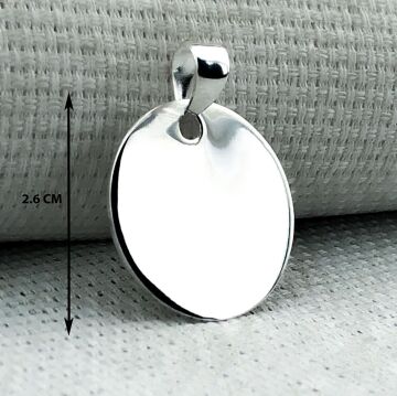 Yuvarlak Düz Parlak 925 Ayar Küçük Boy Gümüş Kolye