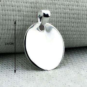 Yuvarlak Düz Parlak 925 Ayar Küçük Boy Gümüş Kolye