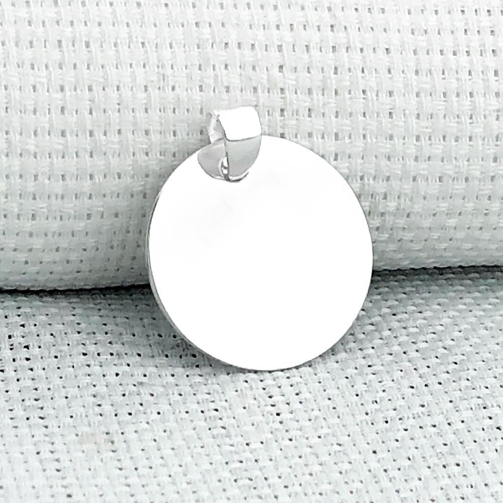 Yuvarlak Düz Parlak 925 Ayar Küçük Boy Gümüş Kolye Ucu