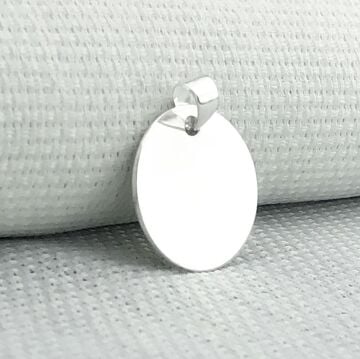 Yuvarlak Düz Parlak 925 Ayar Küçük Boy Gümüş Kolye Ucu