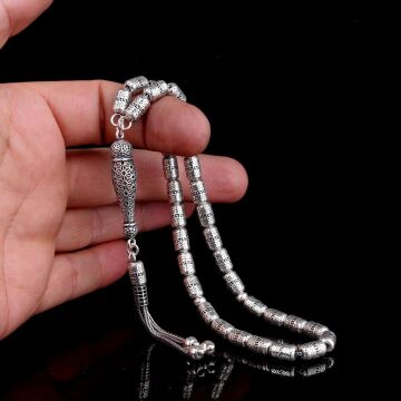 925 Ayar Gümüş Kapsül Kesim Fizyon Tesbih Model 1