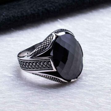 925 Ayar gümüş Siyah Zirkon  Taşlı  Yüzük