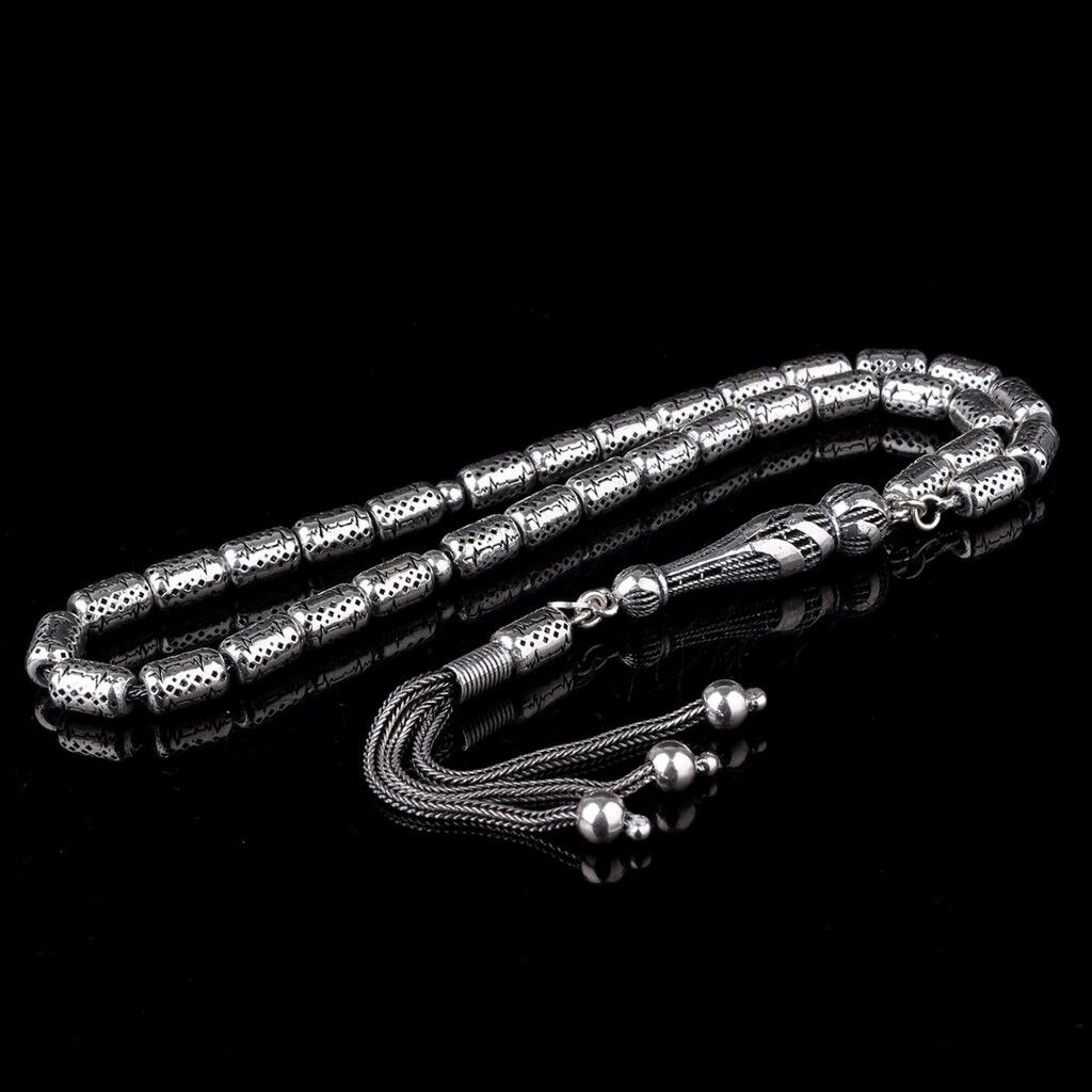 925 Ayar Gümüş  Kapsül Kesim Fizyon Tesbih Model 4