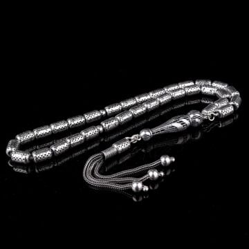 925 Ayar Gümüş  Kapsül Kesim Fizyon Tesbih Model 4