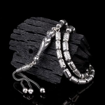 925 Ayar Gümüş  Kapsül Kesim Fizyon Tesbih Model 4