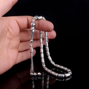 925 Ayar Gümüş  Kapsül Kesim Fizyon Tesbih Model 4