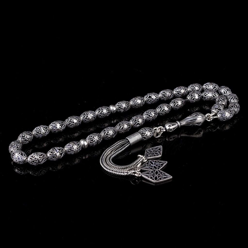 925 Ayar Gümüş Arpa Kesim Döküm Tesbih