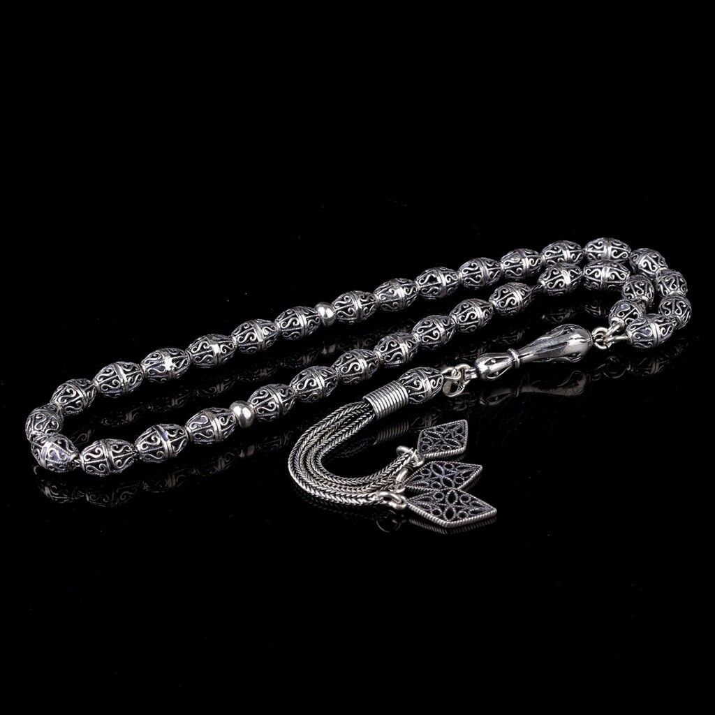 925 Ayar Gümüş Arpa Kesim Döküm Tesbih