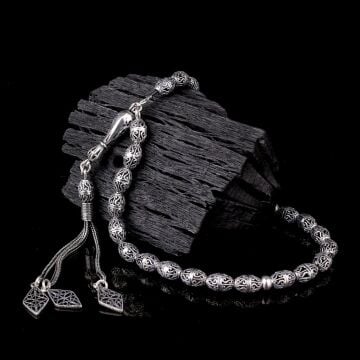 925 Ayar Gümüş Arpa Kesim Döküm Tesbih