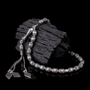 925 Ayar Gümüş Arpa Kesim Döküm Tesbih