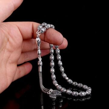 925 Ayar Gümüş Arpa Kesim Döküm Tesbih