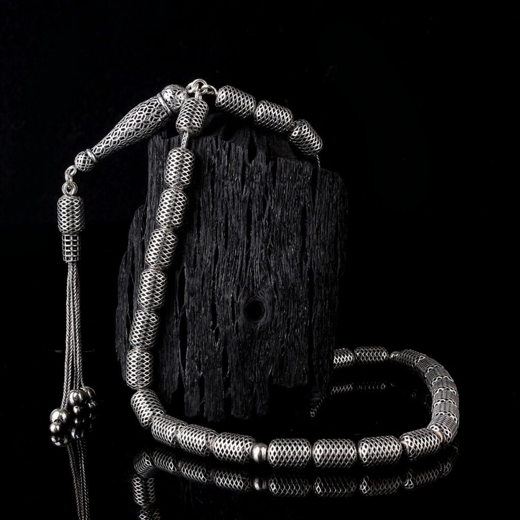 925 Ayar Gümüş Kapsül Kesim Fizyon Tesbih Model 9