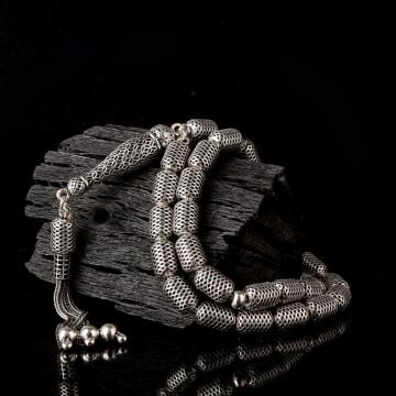 925 Ayar Gümüş Kapsül Kesim Fizyon Tesbih Model 9