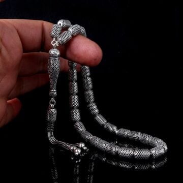 925 Ayar Gümüş Kapsül Kesim Fizyon Tesbih Model 9