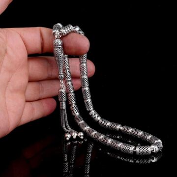 925 Ayar Gümüş Kapsül Kesim Fizyon Tesbih Model 5