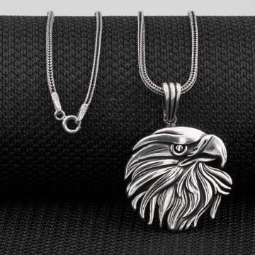 Büyük Kartal Tasarımlı 925 Ayar Gümüş Kolye