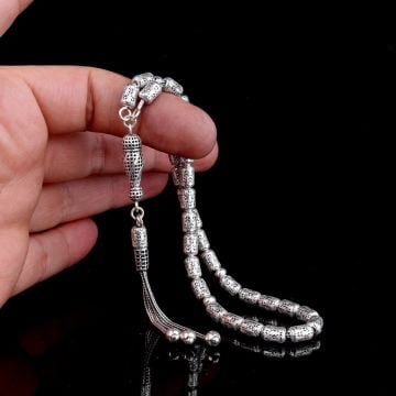 925 Ayar Gümüş Kapsül Kesim Fizyon Tesbih Model 9