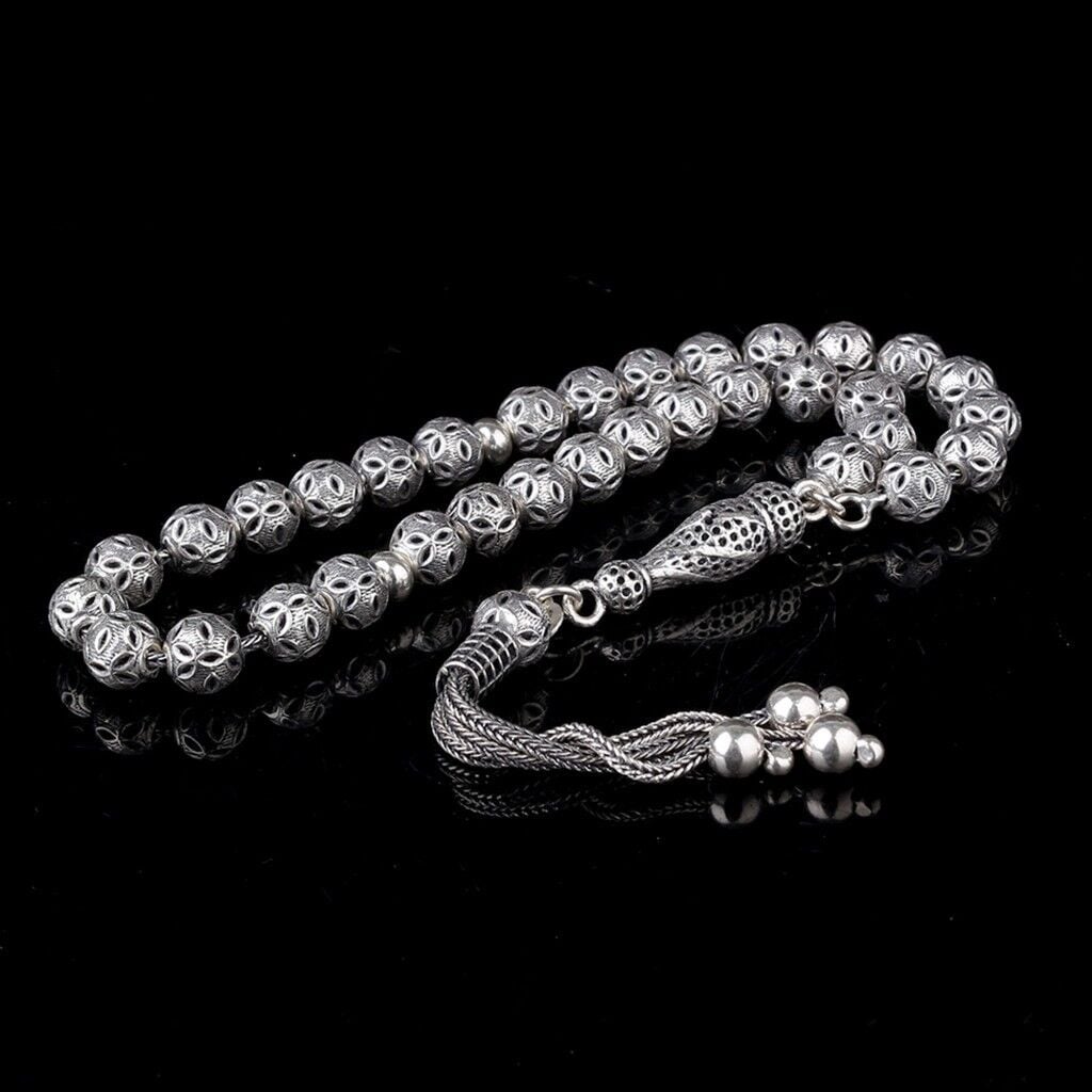 925 Ayar Gümüş Küre Kesim Fizyon Tesbih