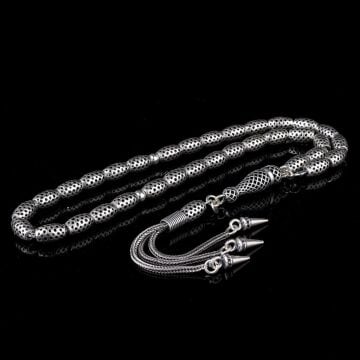 925 Ayar Gümüş Arpa Kesim Fizyon Tesbih Model 7