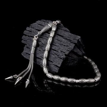 925 Ayar Gümüş Arpa Kesim Fizyon Tesbih Model 7