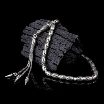 925 Ayar Gümüş Arpa Kesim Fizyon Tesbih Model 7