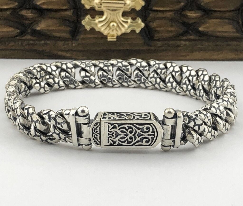 925 Ayar Gümüş El İşi Gurmet Erkek Bileklik