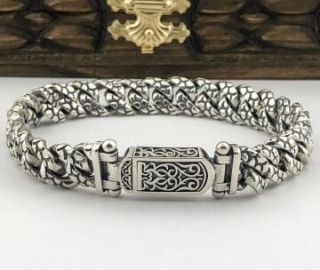 925 Ayar Gümüş El İşi Gurmet Erkek Bileklik