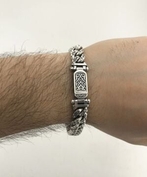 925 Ayar Gümüş El İşi Gurmet Erkek Bileklik