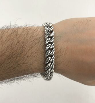 925 Ayar Gümüş El İşi Gurmet Erkek Bileklik