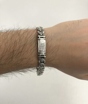 925 Ayar Gümüş El İşi Gurmet Erkek Bileklik