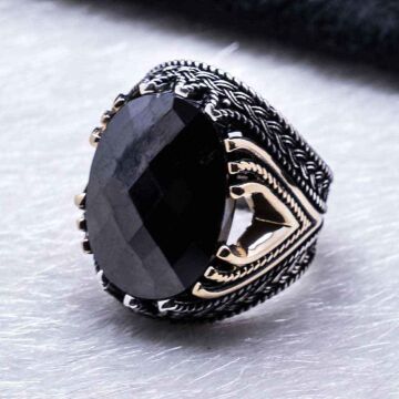 925 Ayar Gümüş Siyah Zirkon Taşlı Yüzük