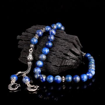 925 Ayar Gümüş Ayyıldız Model Lapis Taşı Tesbih