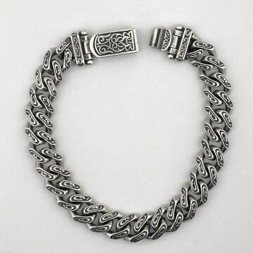 925 Ayar Gümüş El İşi Gurmet Erkek Bileklik