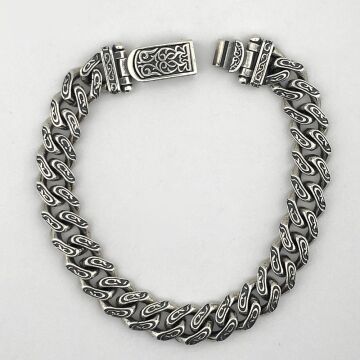 925 Ayar Gümüş El İşi Gurmet Erkek Bileklik