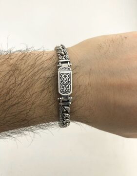 925 Ayar Gümüş El İşi Gurmet Erkek Bileklik
