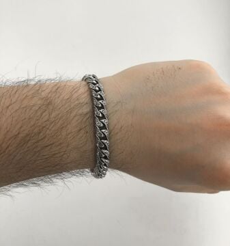 925 Ayar Gümüş El İşi Gurmet Erkek Bileklik