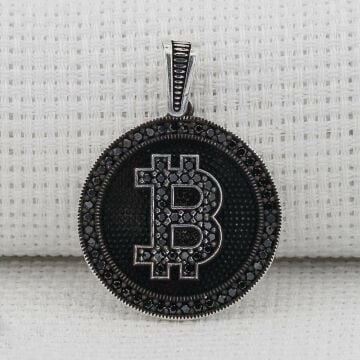 Bitcoin 925 Ayar Gümüş Kolye Ucu