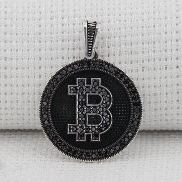 Bitcoin 925 Ayar Gümüş Kolye Ucu