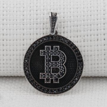 Bitcoin 925 Ayar Gümüş Kolye Ucu