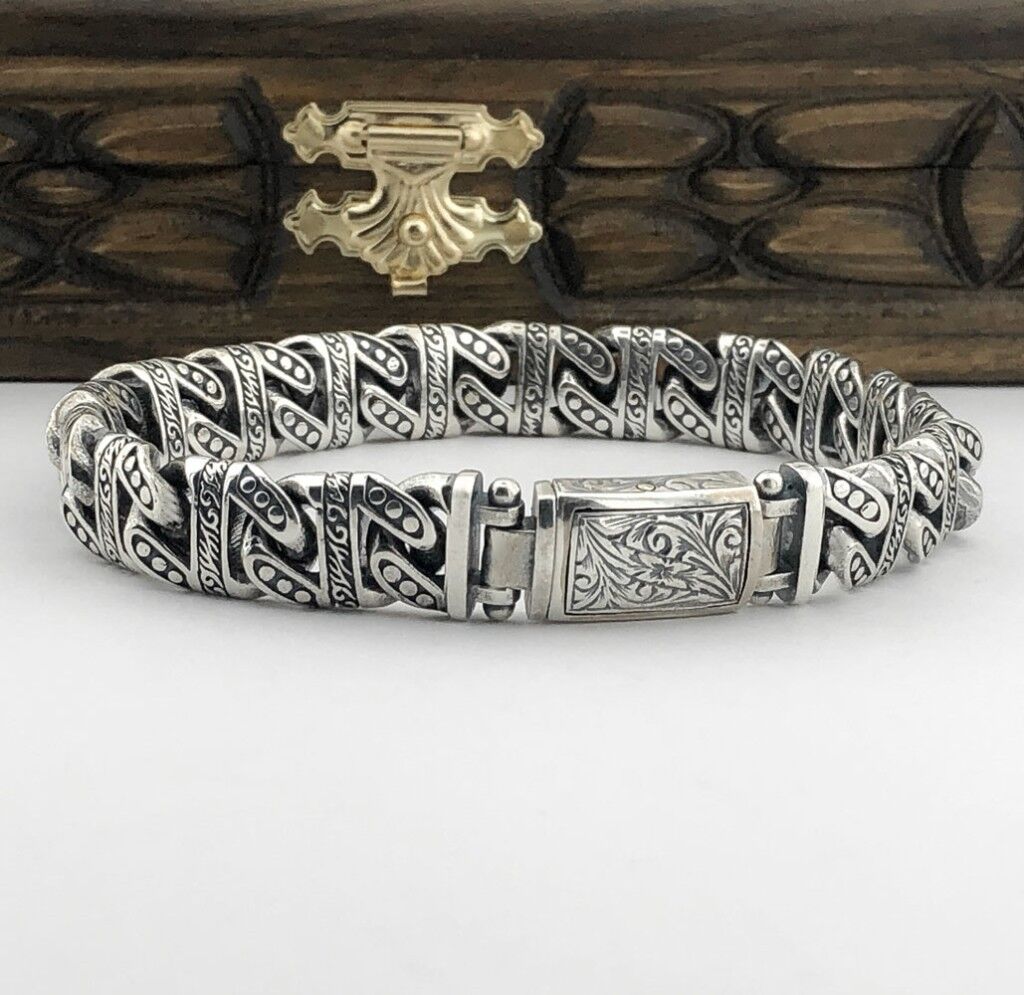 925 Ayar Gümüş El İşi Gurmet Erkek Bileklik