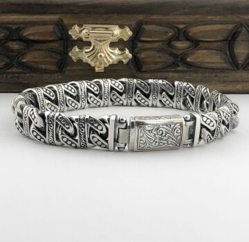 925 Ayar Gümüş El İşi Gurmet Erkek Bileklik