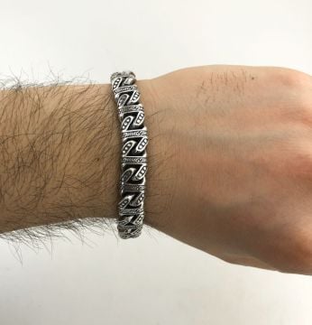 925 Ayar Gümüş El İşi Gurmet Erkek Bileklik