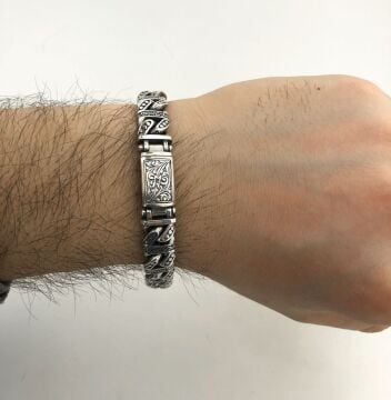 925 Ayar Gümüş El İşi Gurmet Erkek Bileklik