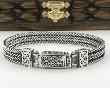 925 Ayar Gümüş Hasır Erkek Bileklik