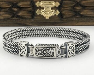 925 Ayar Gümüş Hasır Erkek Bileklik