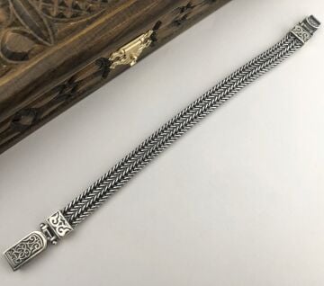 925 Ayar Gümüş Hasır Erkek Bileklik