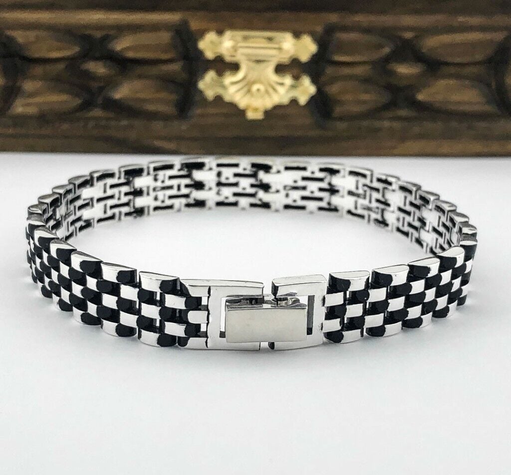 925 Ayar Gümüş Saat Kordonu Erkek Bileklik